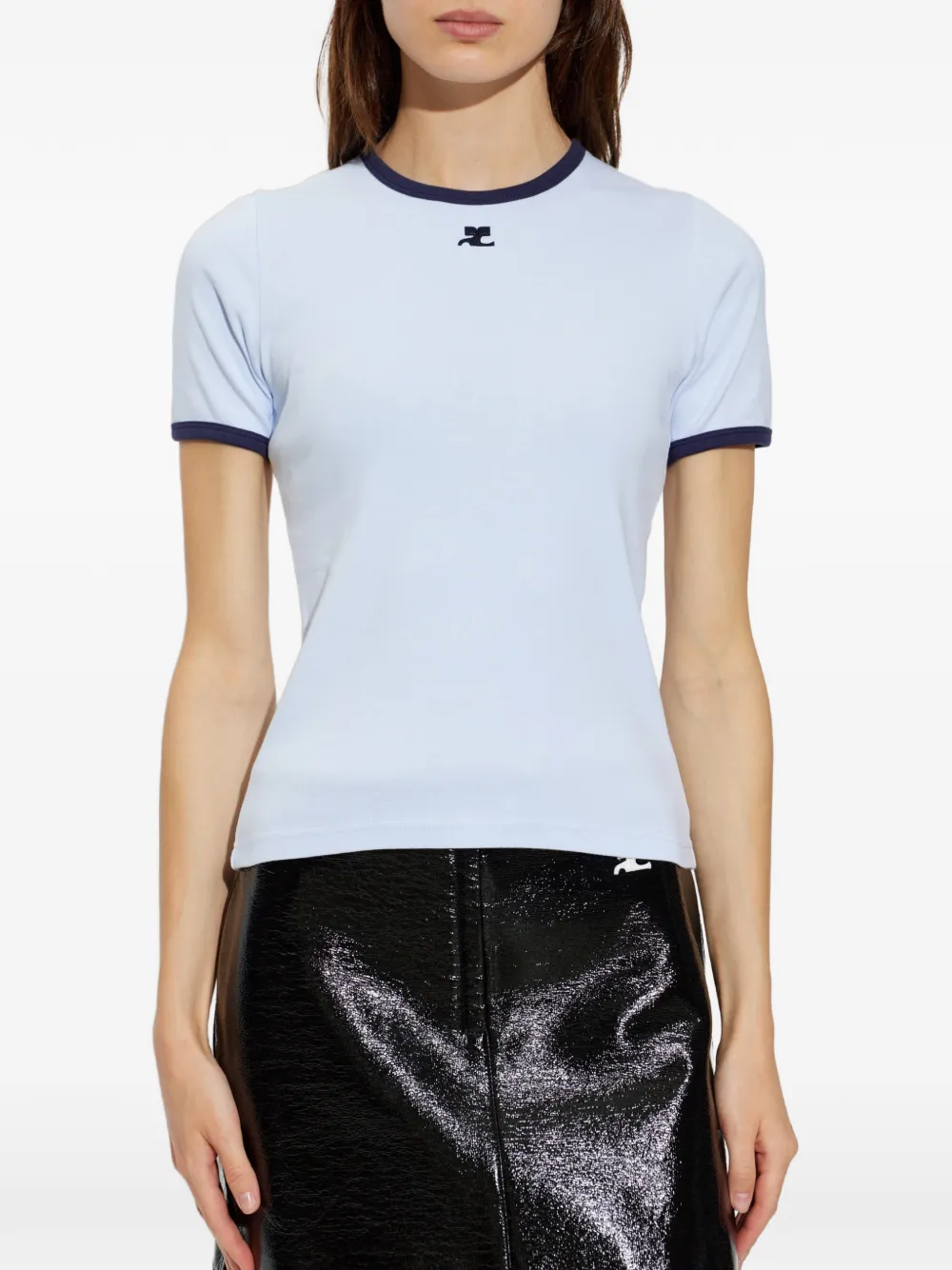 Courrèges T-shirt met logopatch Blauw