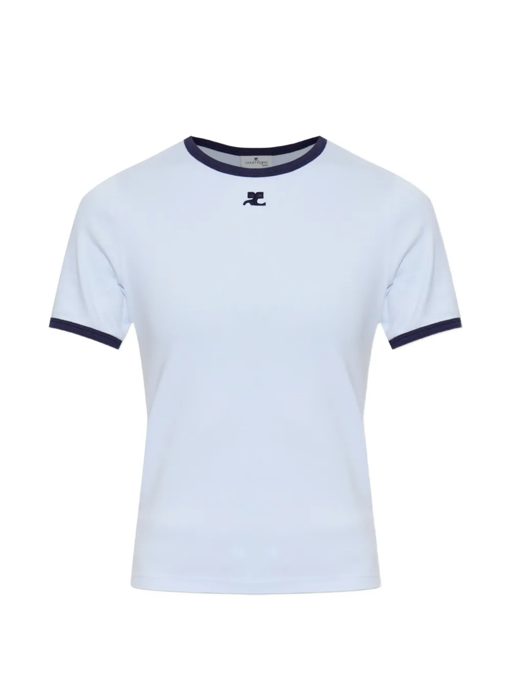 Courrèges T-shirt con applicazione logo - Blu
