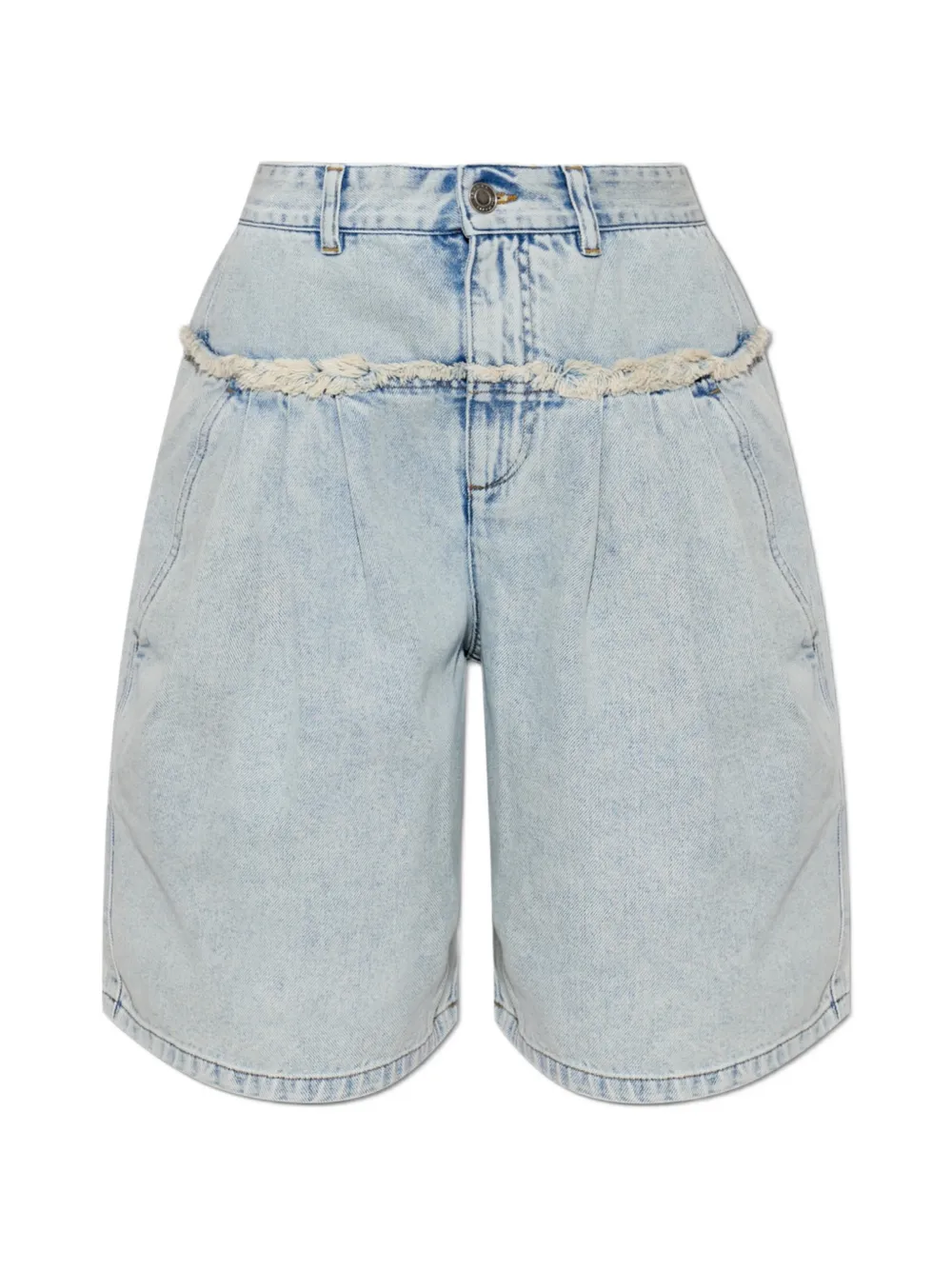MARANT ÉTOILE Shorts denim Iselle con frange - Blu
