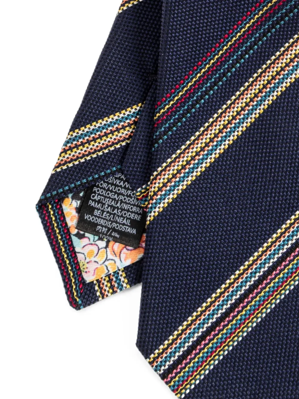 Paul Smith Gestreepte zijden stropdas Blauw