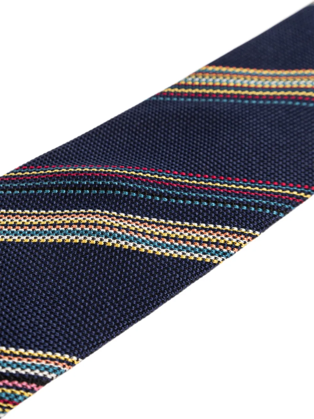 Paul Smith Gestreepte zijden stropdas Blauw