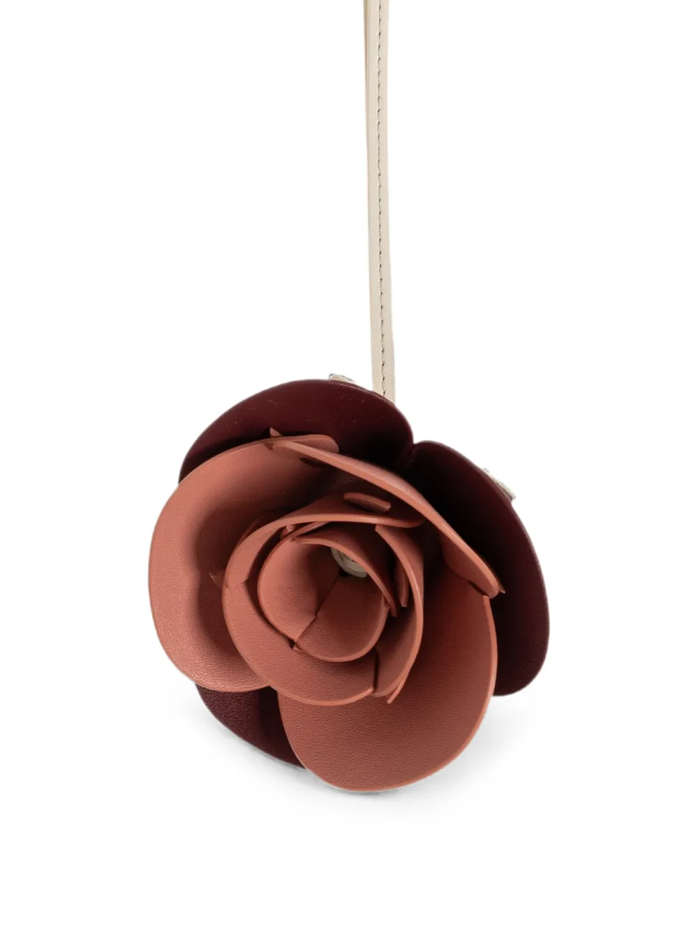 Furla Allegra sleutelhanger met bloemapplicatie Bruin