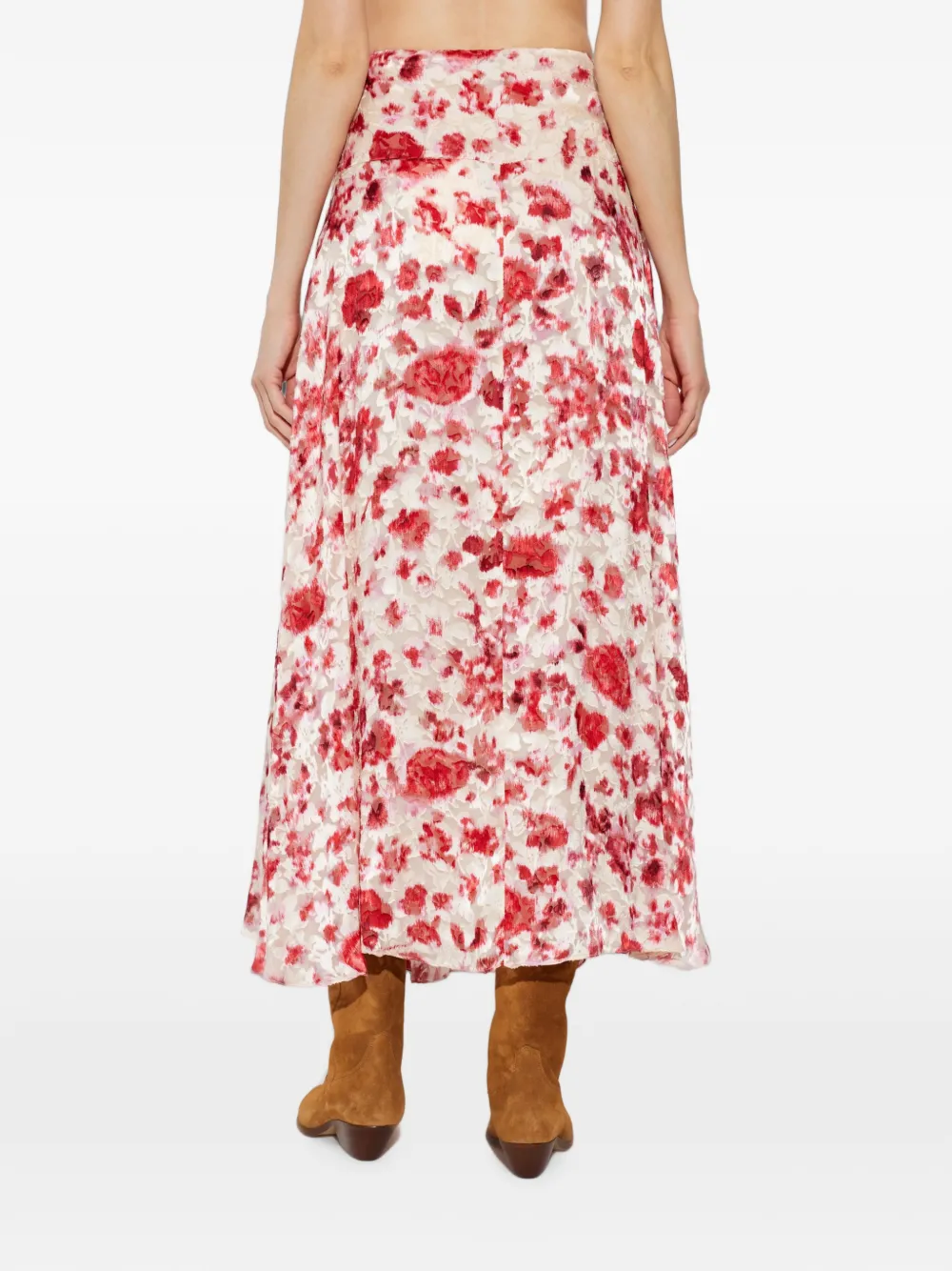 ISABEL MARANT Hilza maxi-rok van zijdemix met bloemenprint Beige