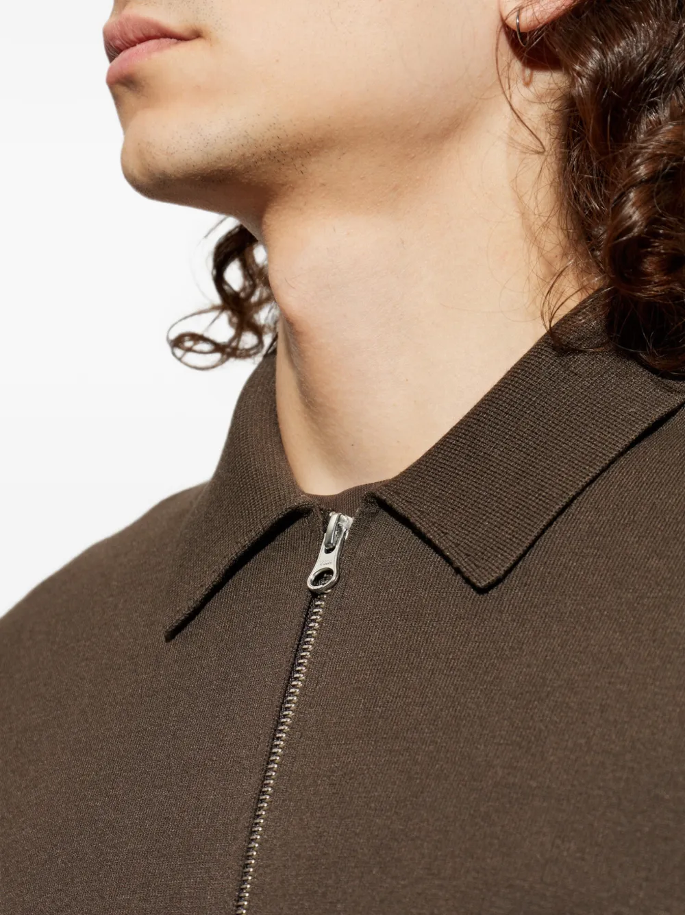 SAMSOE Samatt vest met polokraag en rits Bruin