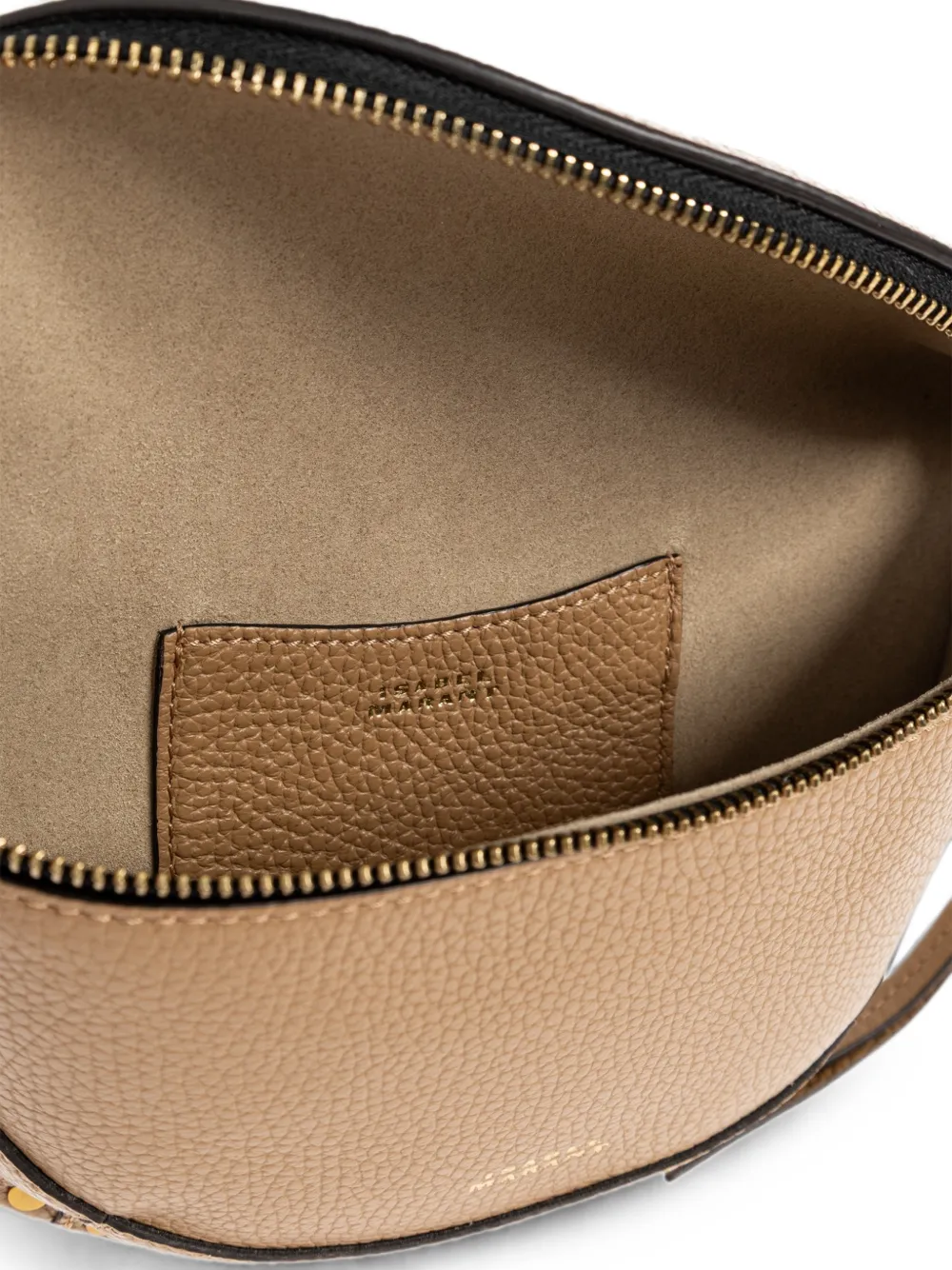 ISABEL MARANT Skano leren schoudertas met studs Beige