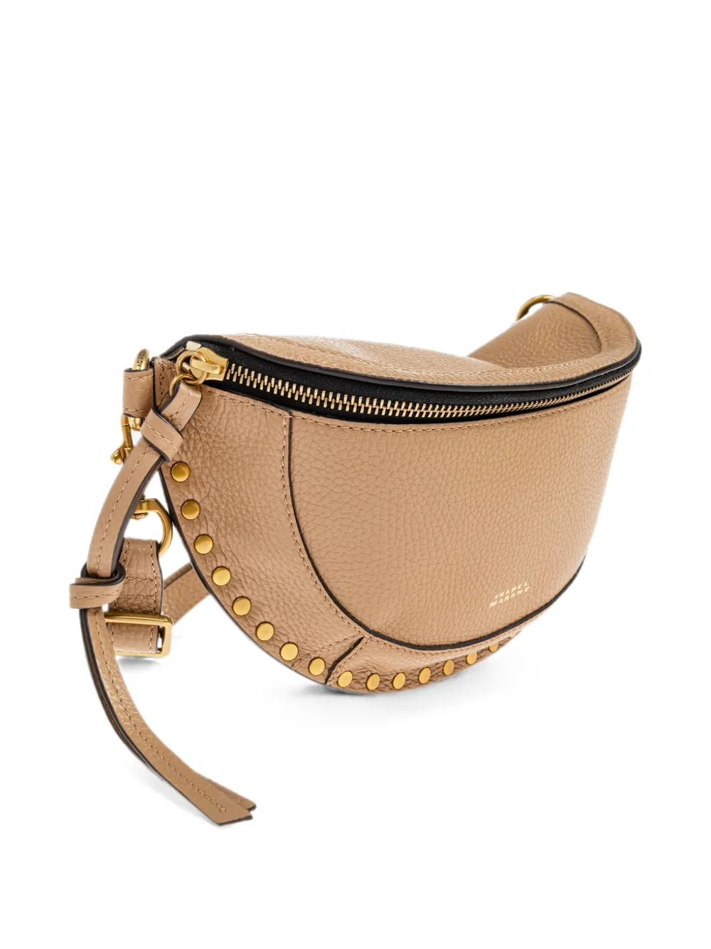 ISABEL MARANT Skano leren schoudertas met studs Beige