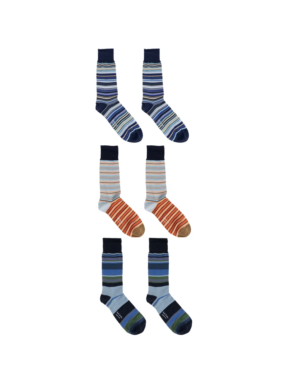 Paul Smith Stripe-pattern Socks (set Of Three) In Multi