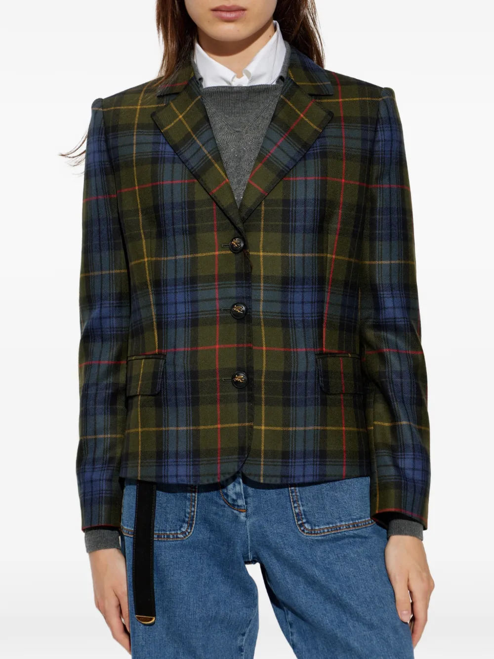 ETRO Geruite blazer Groen