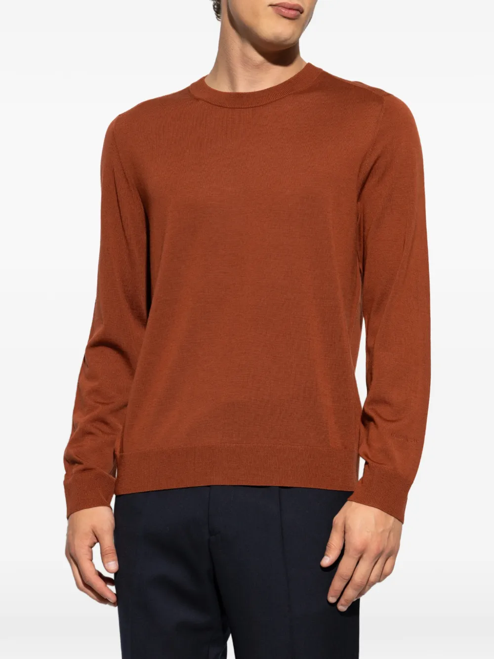 Paul Smith Trui van merinowol met verwassen effect Bruin