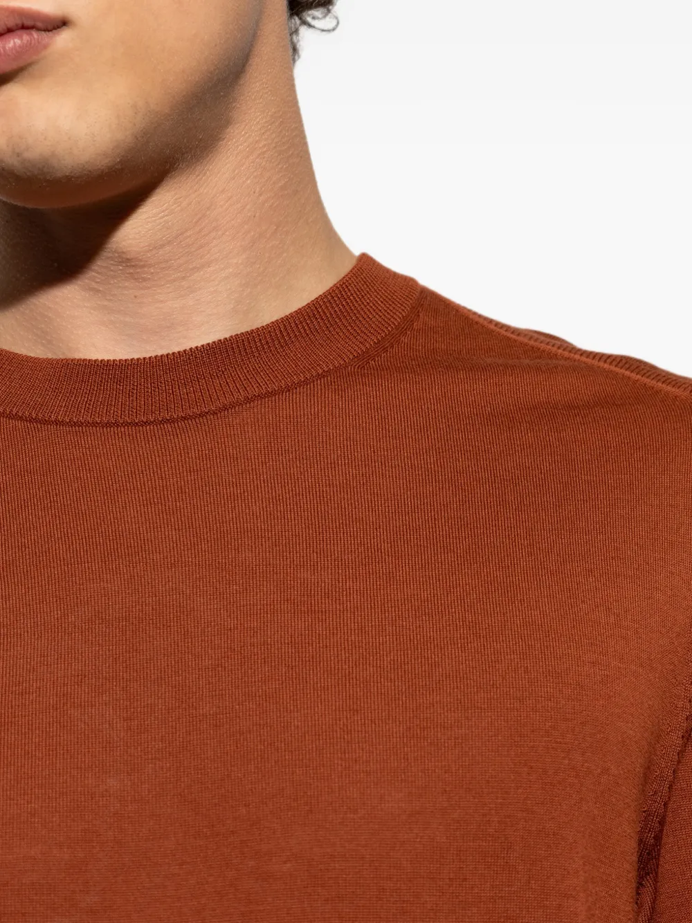 Paul Smith Trui van merinowol met verwassen effect Bruin