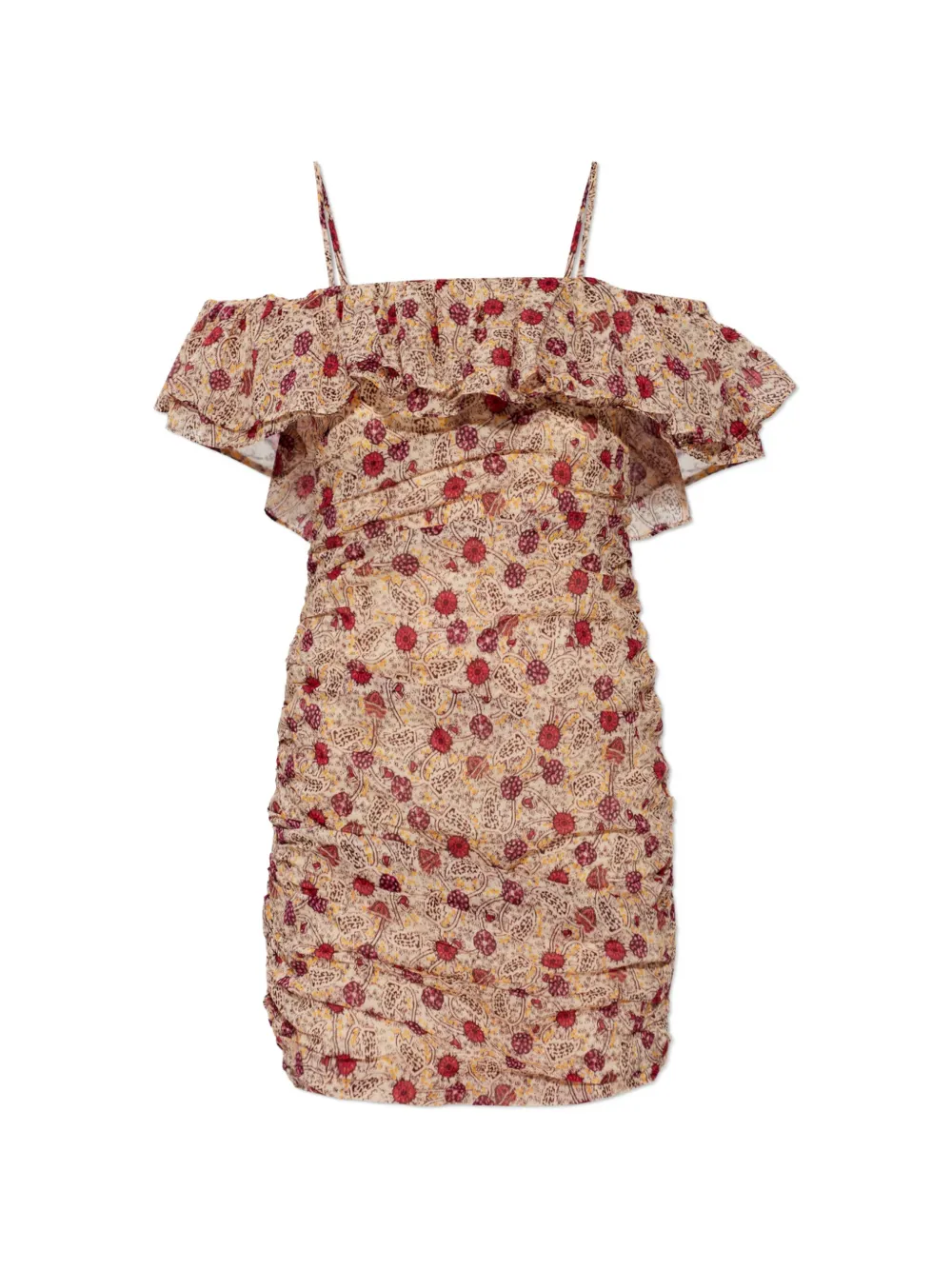 MARANT ÉTOILE Davilia ruffled floral-print mini dress - Neutrals