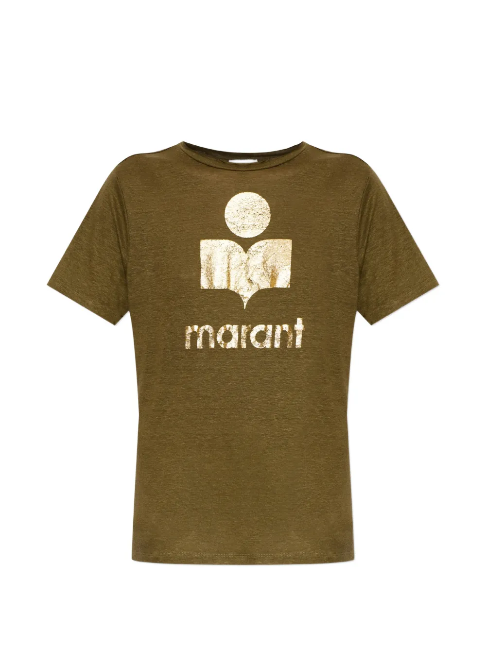 MARANT ÉTOILE T-shirt in lino con logo - Verde