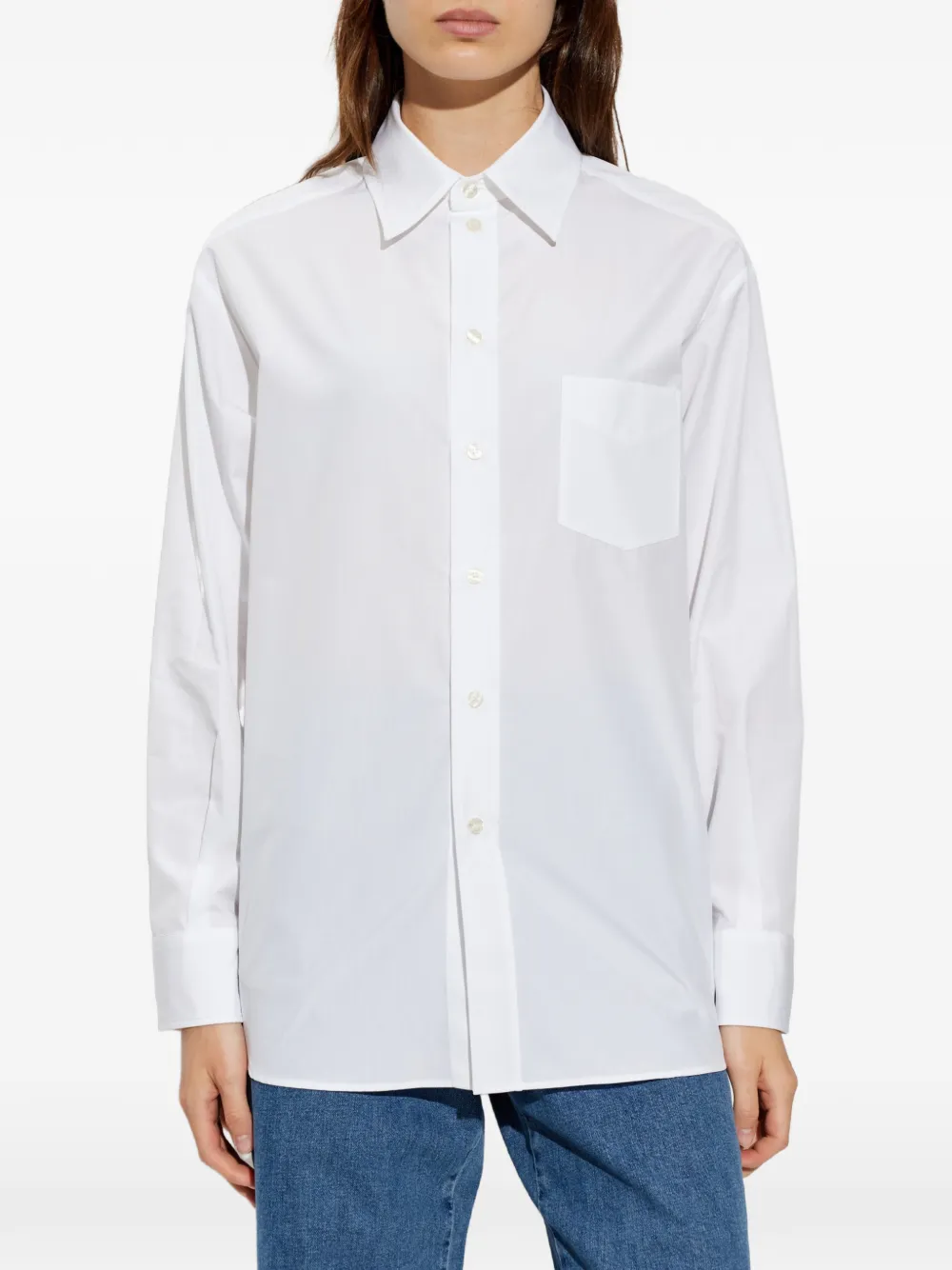 ETRO Blouse met bloemenprint en zijden vlak Wit