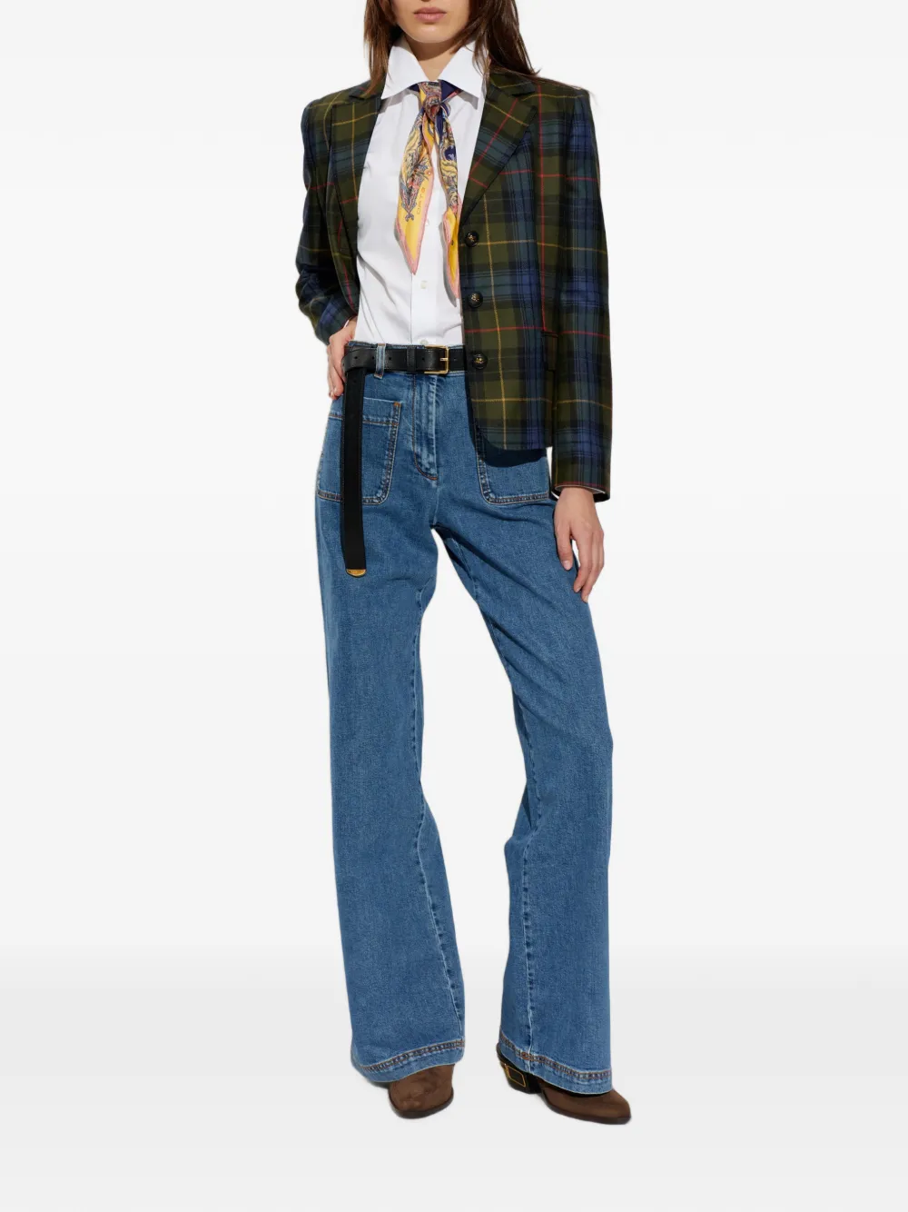 ETRO Blouse met bloemenprint en zijden vlak Wit