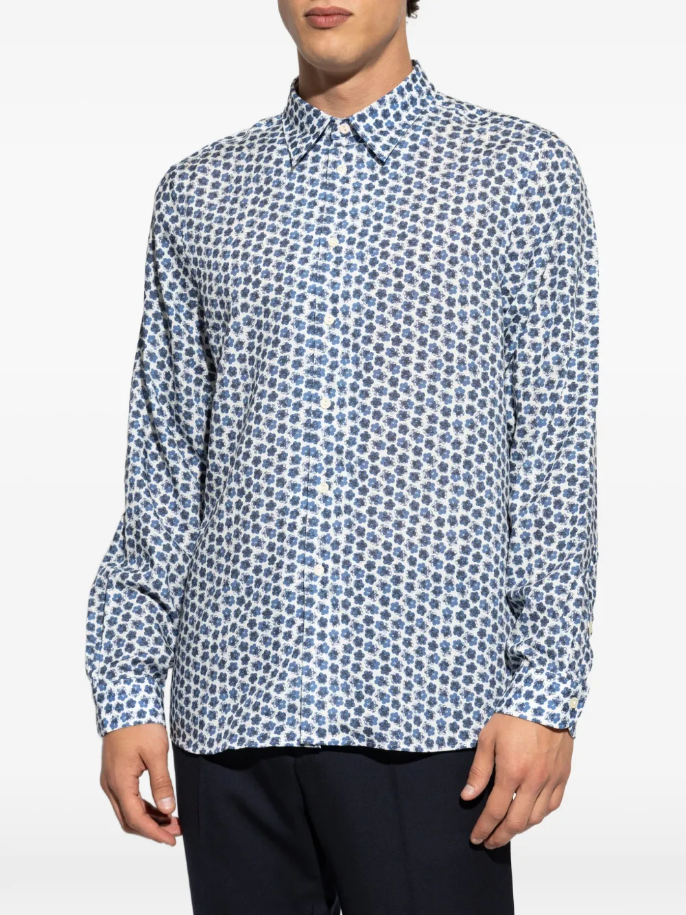PS Paul Smith Zine overhemd met bloemenprint en lange mouwen Wit