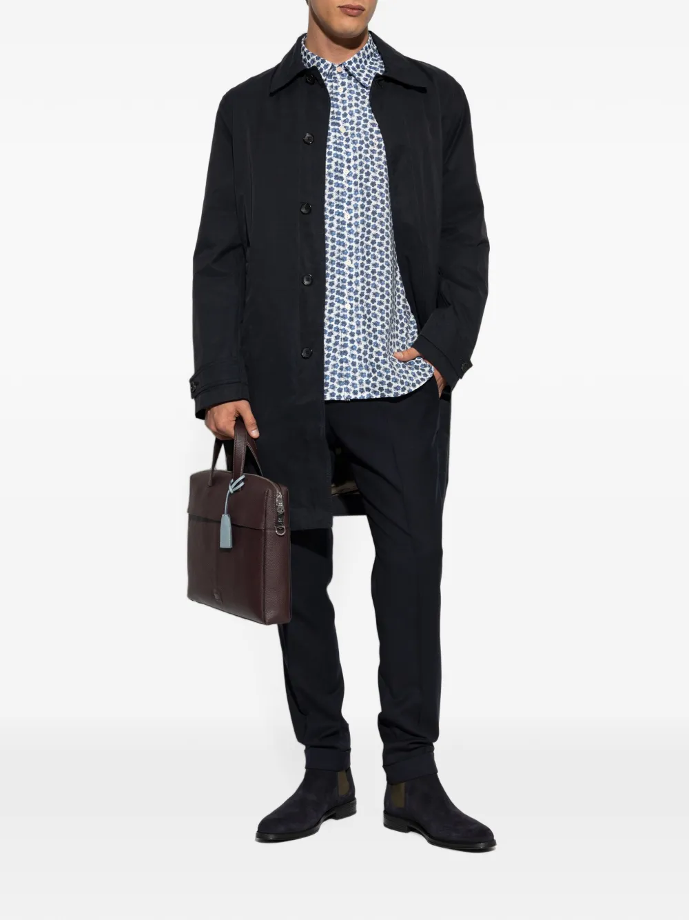 PS Paul Smith Zine overhemd met bloemenprint en lange mouwen Wit