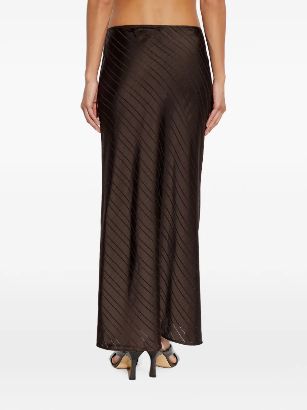 SAMSOE Sagneta maxi-rok met diagonale streep Bruin