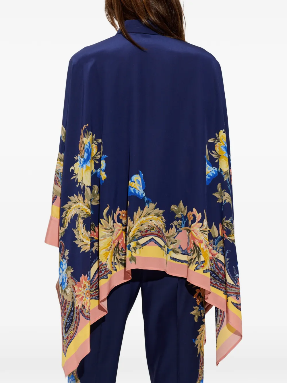 ETRO Asymmetrische blouse met paisley-print Blauw