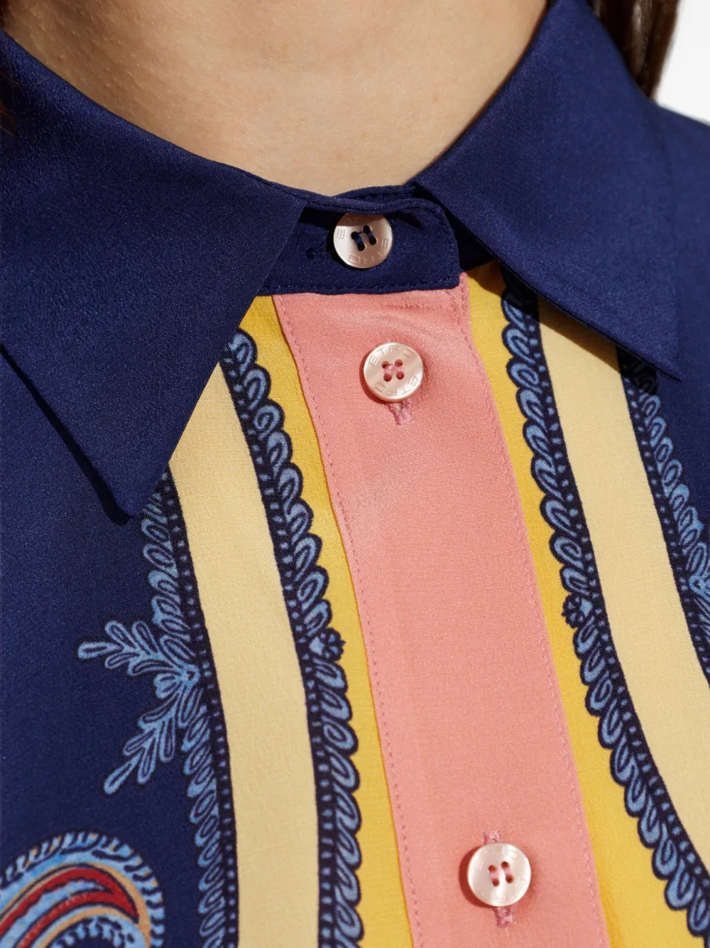ETRO Asymmetrische blouse met paisley-print Blauw