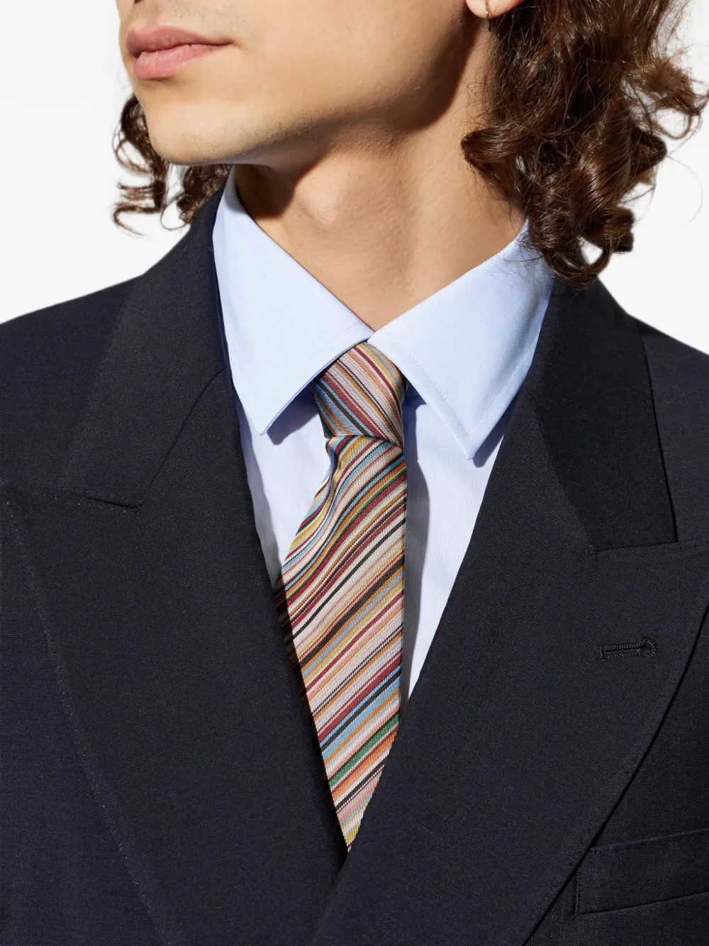 Paul Smith Zijden stropdas met kenmerkende streep Beige
