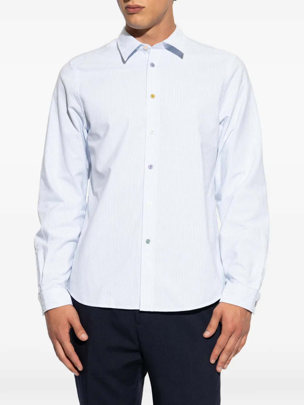 PS Paul Smith Gestreept katoenen overhemd Blauw