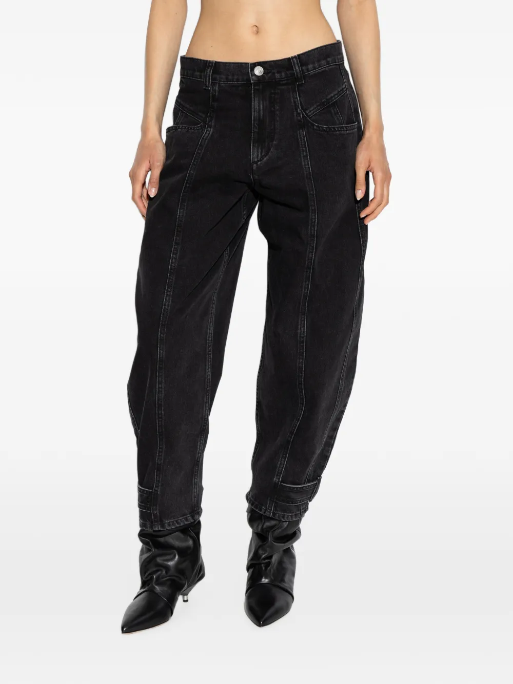 ISABEL MARANT Leja jeans met vlakken Zwart
