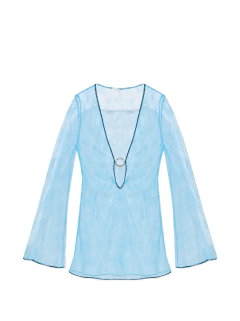Oséree robe courte O~Kaftan à manches longues en dentelle