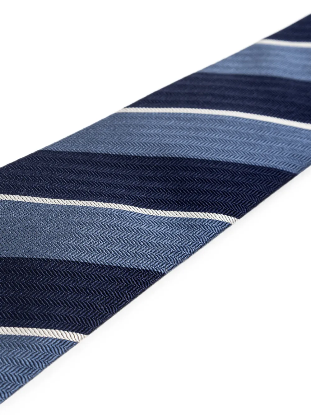 Paul Smith Stropdas met diagonale streep en visgraatpatroon Blauw