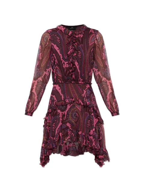 ETRO robe courte à motif cachemire et ourlet asymétrique