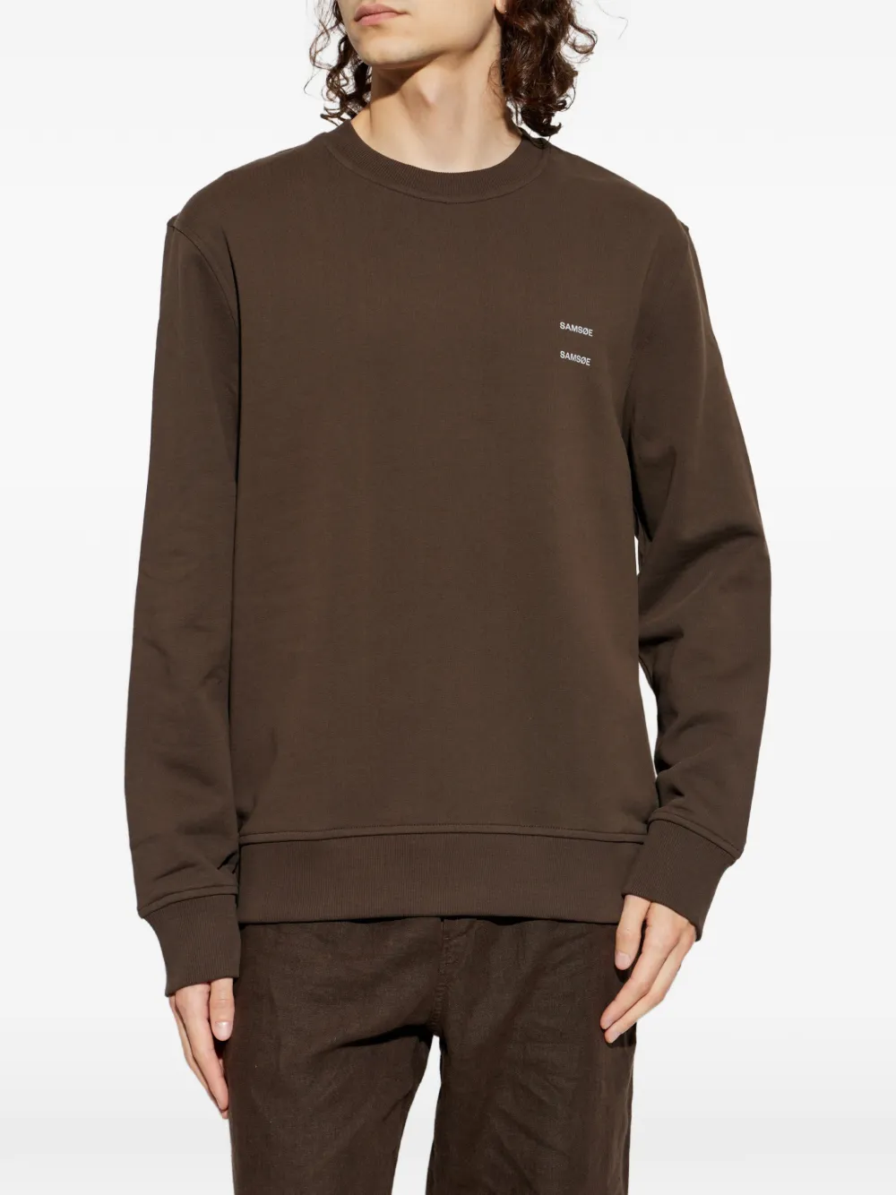 SAMSOE Joel sweater met ronde hals Bruin