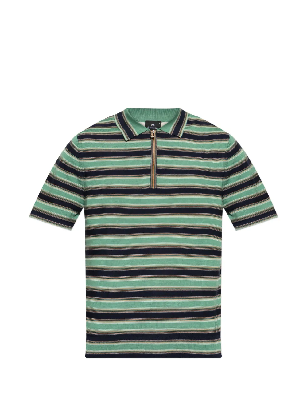 PS Paul Smith Maglione a righe con zip - Verde