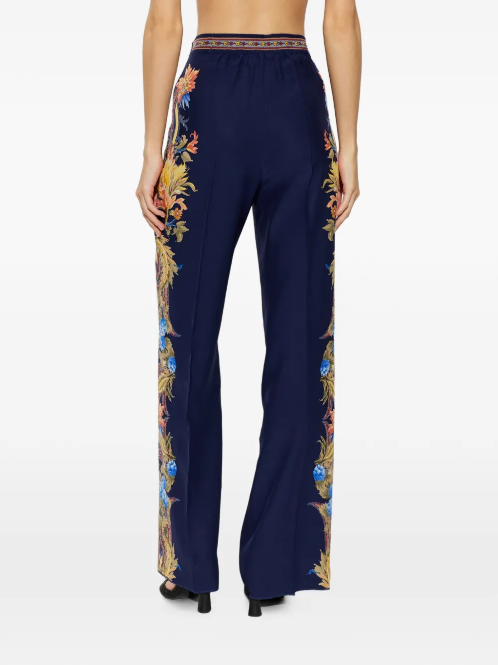 ETRO Broek met bloemenprint Blauw