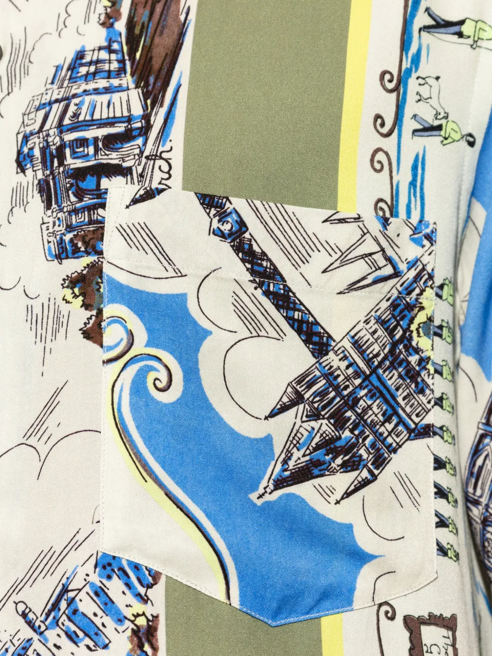 Paul Smith London Scarf overhemd met korte mouwen en print Beige