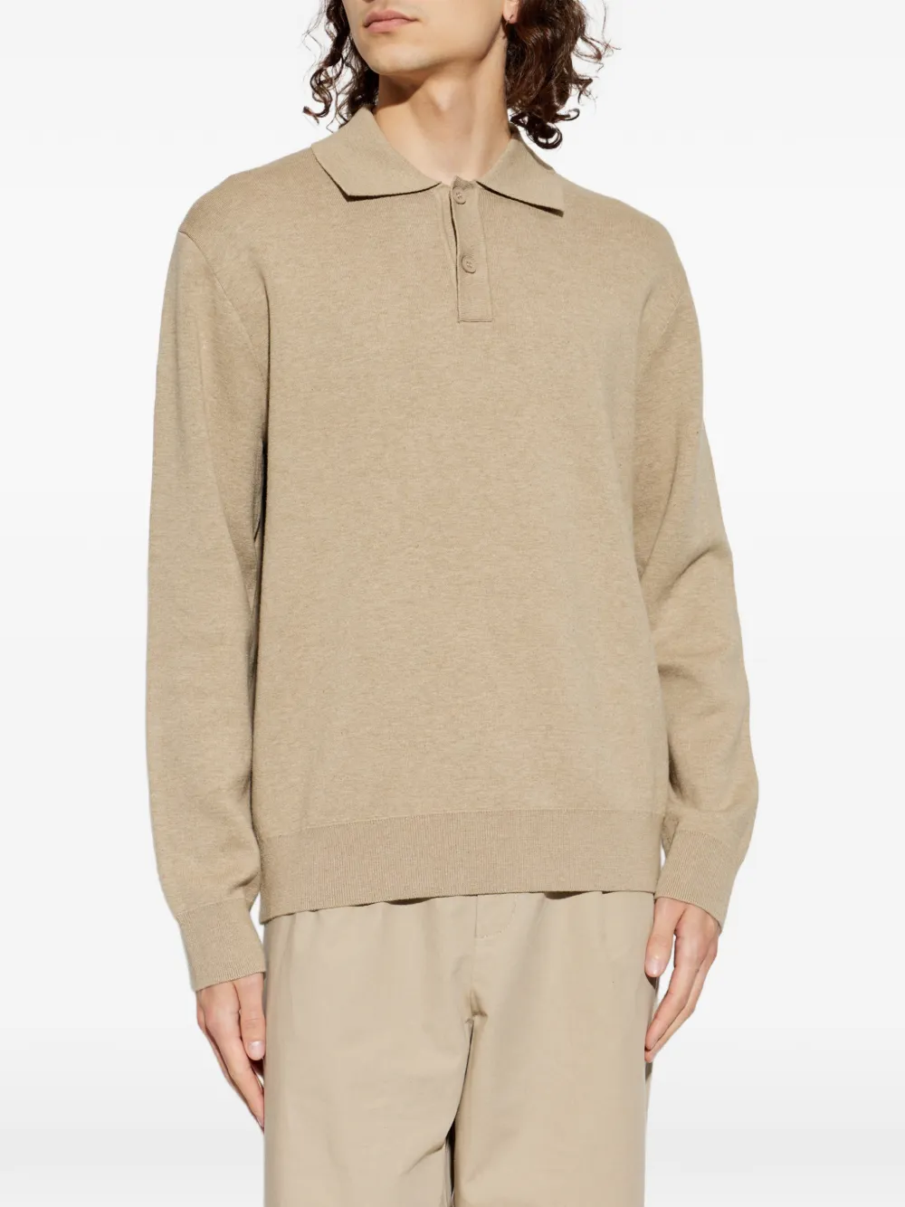 SAMSOE Sanino poloshirt met lange mouwen Beige