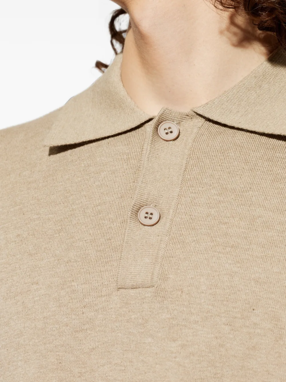 SAMSOE Sanino poloshirt met lange mouwen Beige