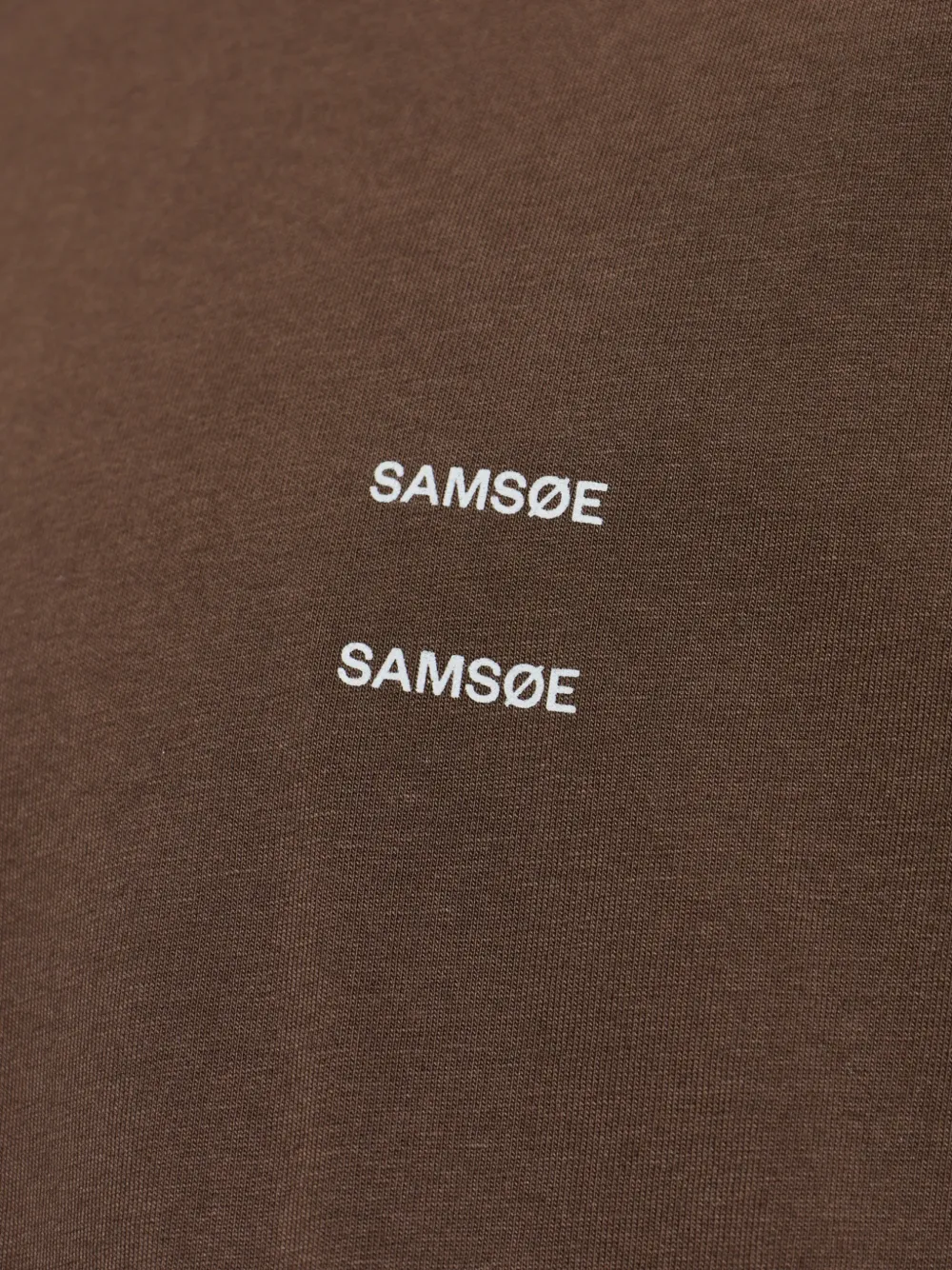 SAMSOE Joel logoprint katoenen T-shirt Bruin