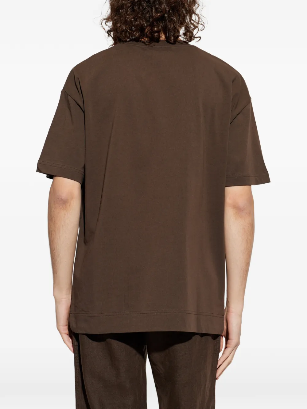 SAMSOE Joel logoprint katoenen T-shirt Bruin