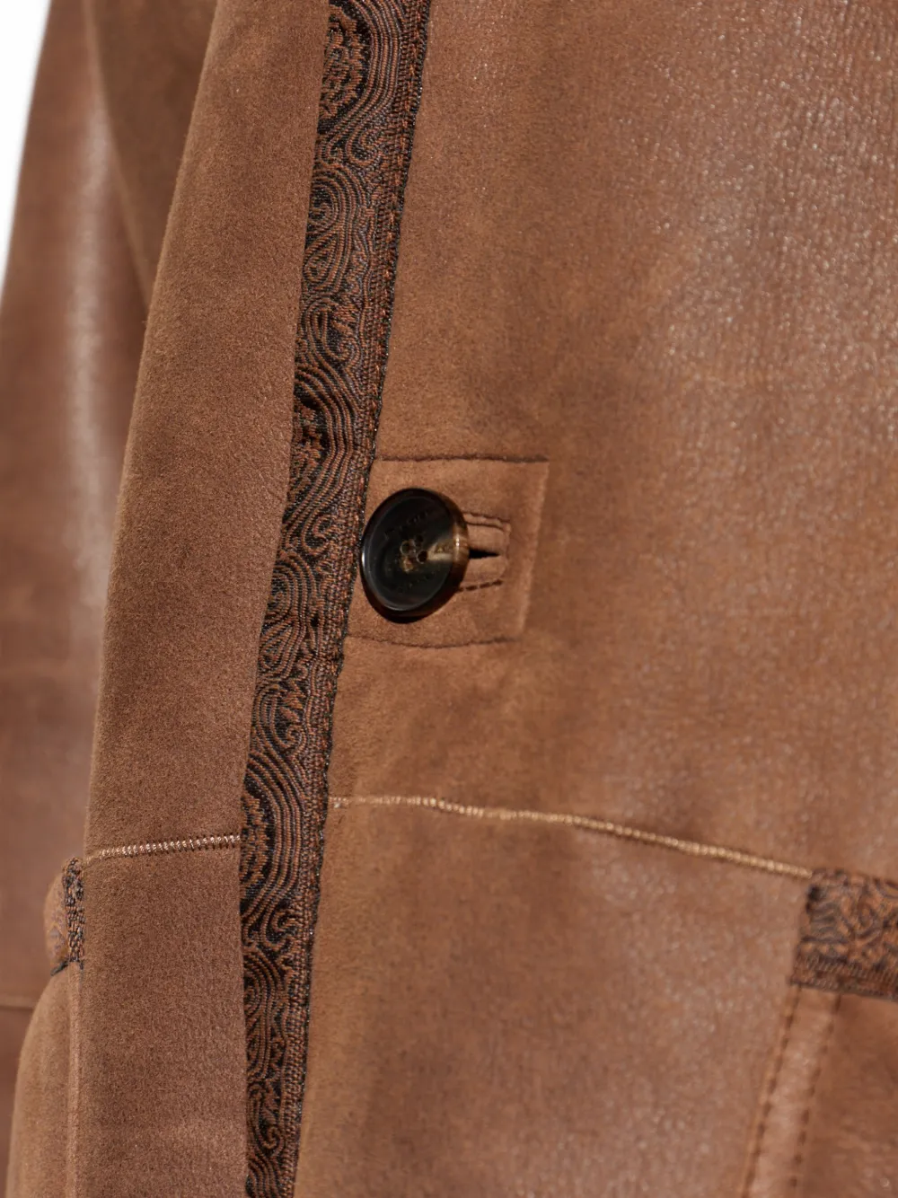 ETRO Jas met lammy voering en paisley-afwerking Bruin