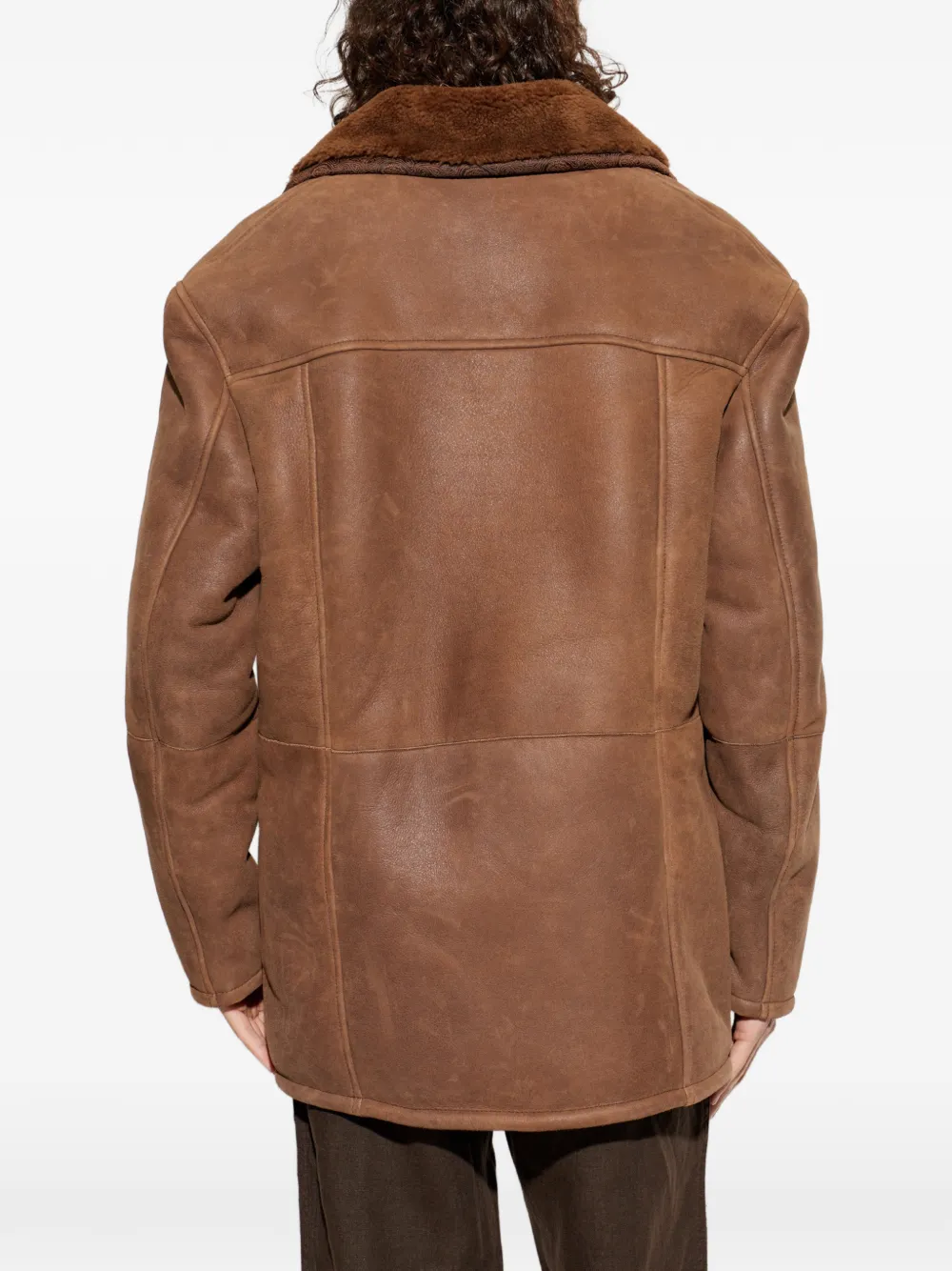 ETRO Jas met lammy voering en paisley-afwerking Bruin