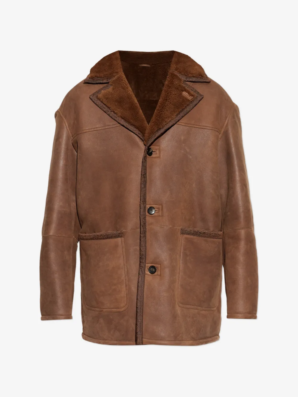 ETRO shearling-lined paisley-trim coat | Brown | Image 1