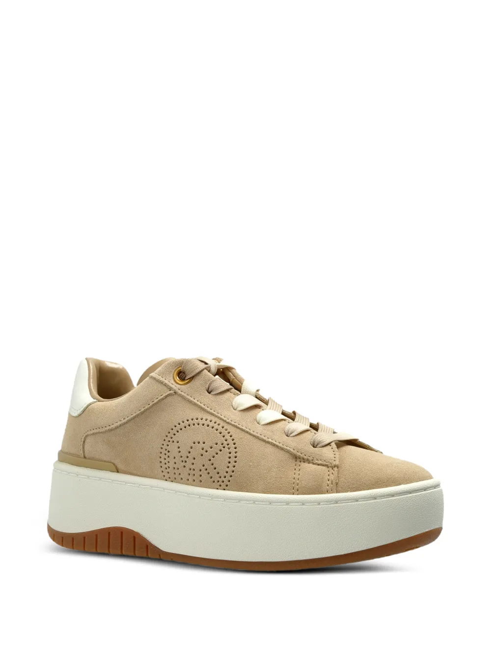Michael Kors Dottie perforated-logo low-top sneakers Beige