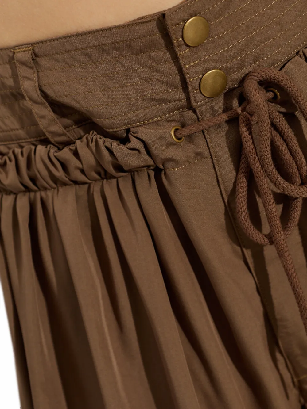 ISABEL MARANT Inaya straight broek met trekkoordtaille Bruin