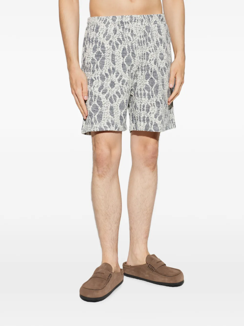 SAMSOE Sajabari shorts met jacquard Beige