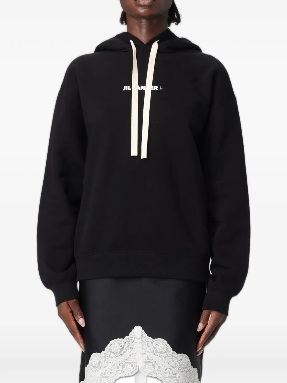 Jil Sander logo-print hoodie - Black