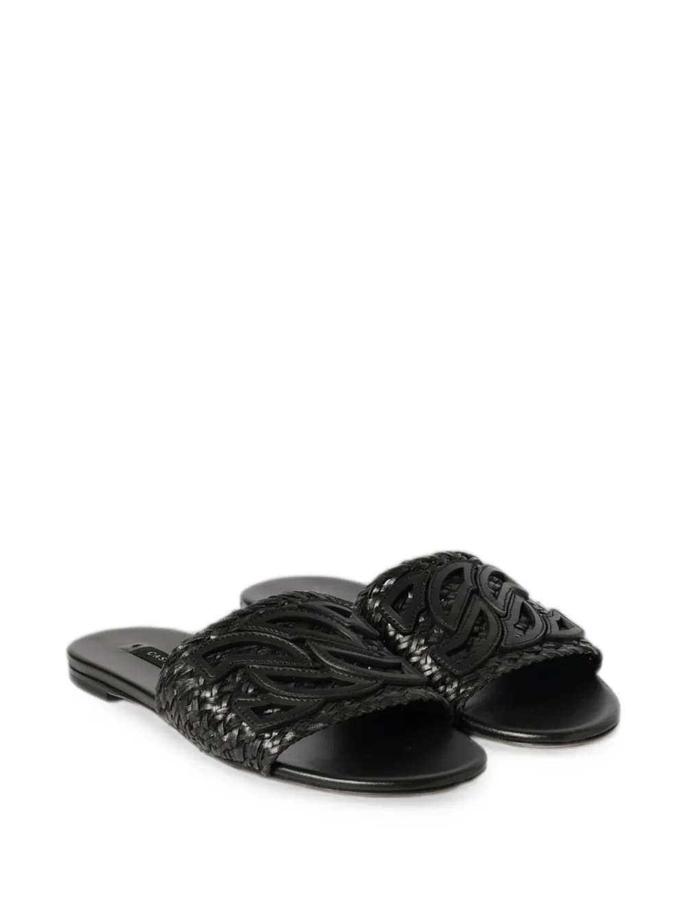 Casadei Ischia woven leather sandals Zwart
