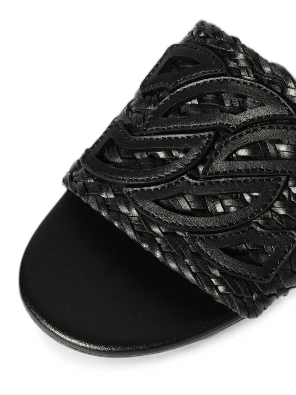 Casadei Ischia woven leather sandals Zwart
