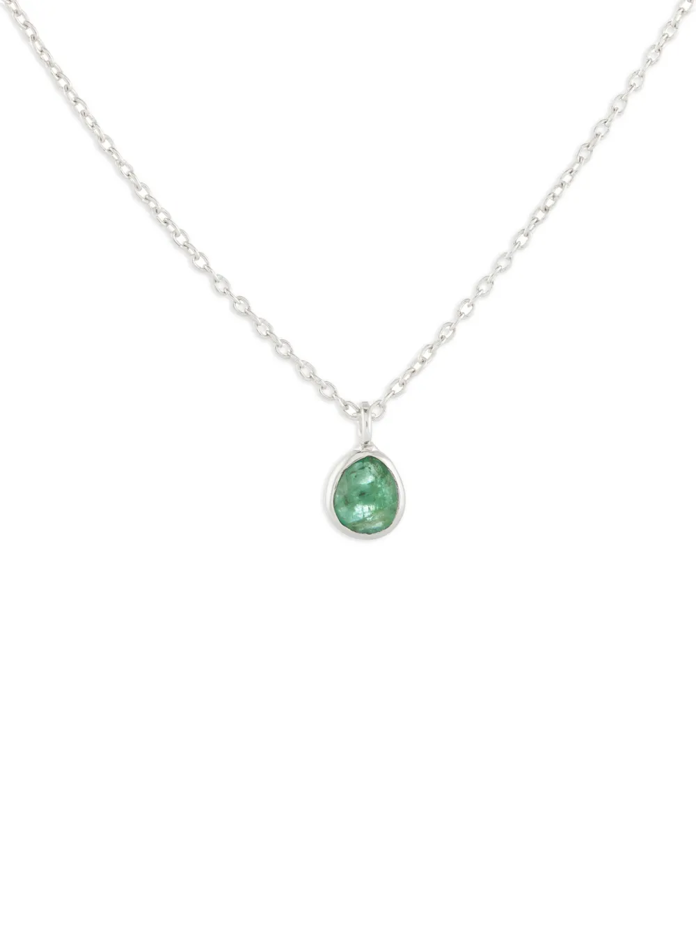 AUREE JEWELLERY mini Manhattan emerald necklace - Argento