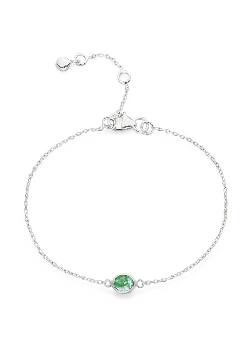 AUREE JEWELLERY mini Manhattan emerald bracelet - Argento