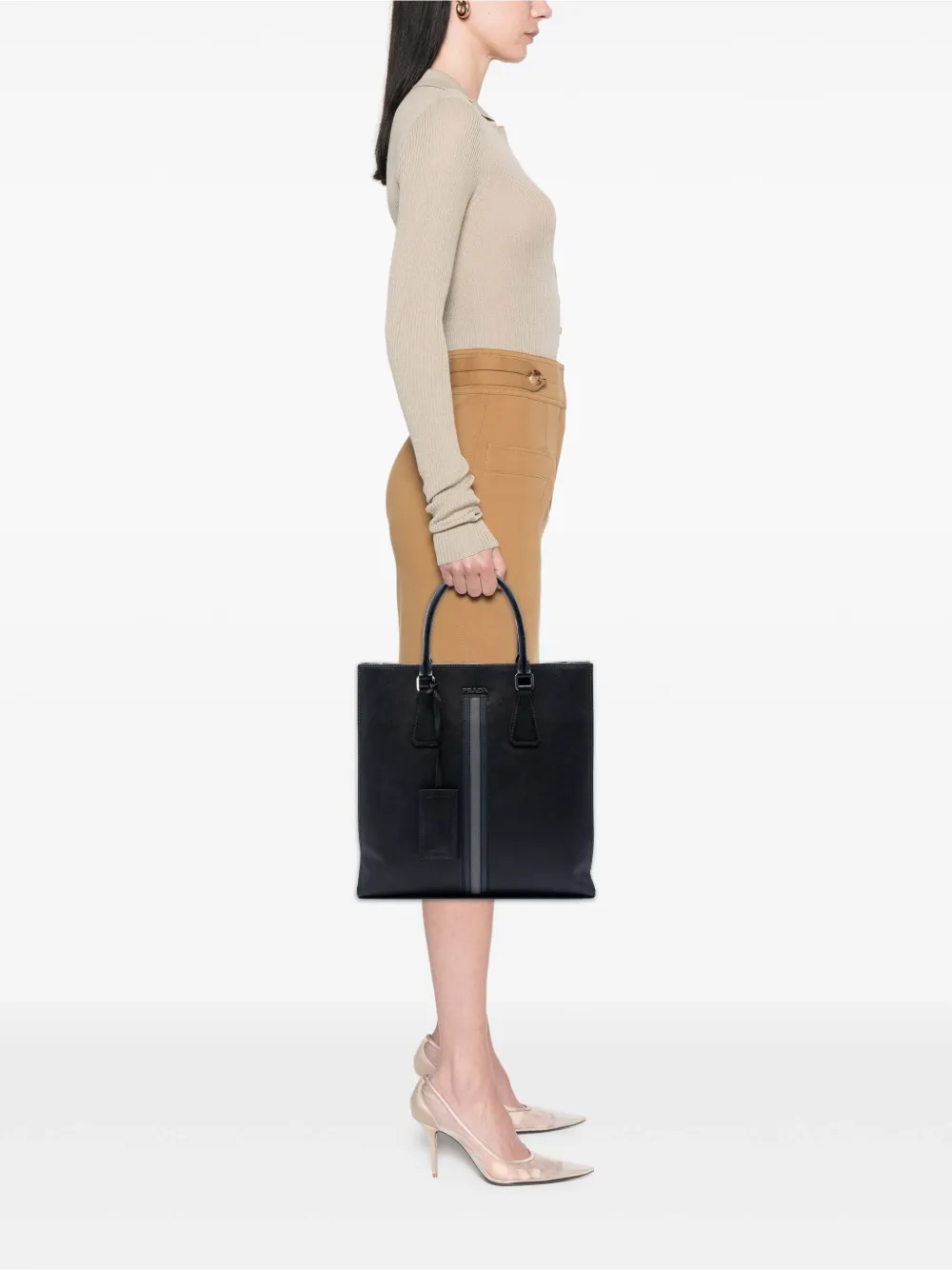  Prada Pre-owned Bolso Shopper Lux De Piel Saffiano 2013-2026 - Negro 