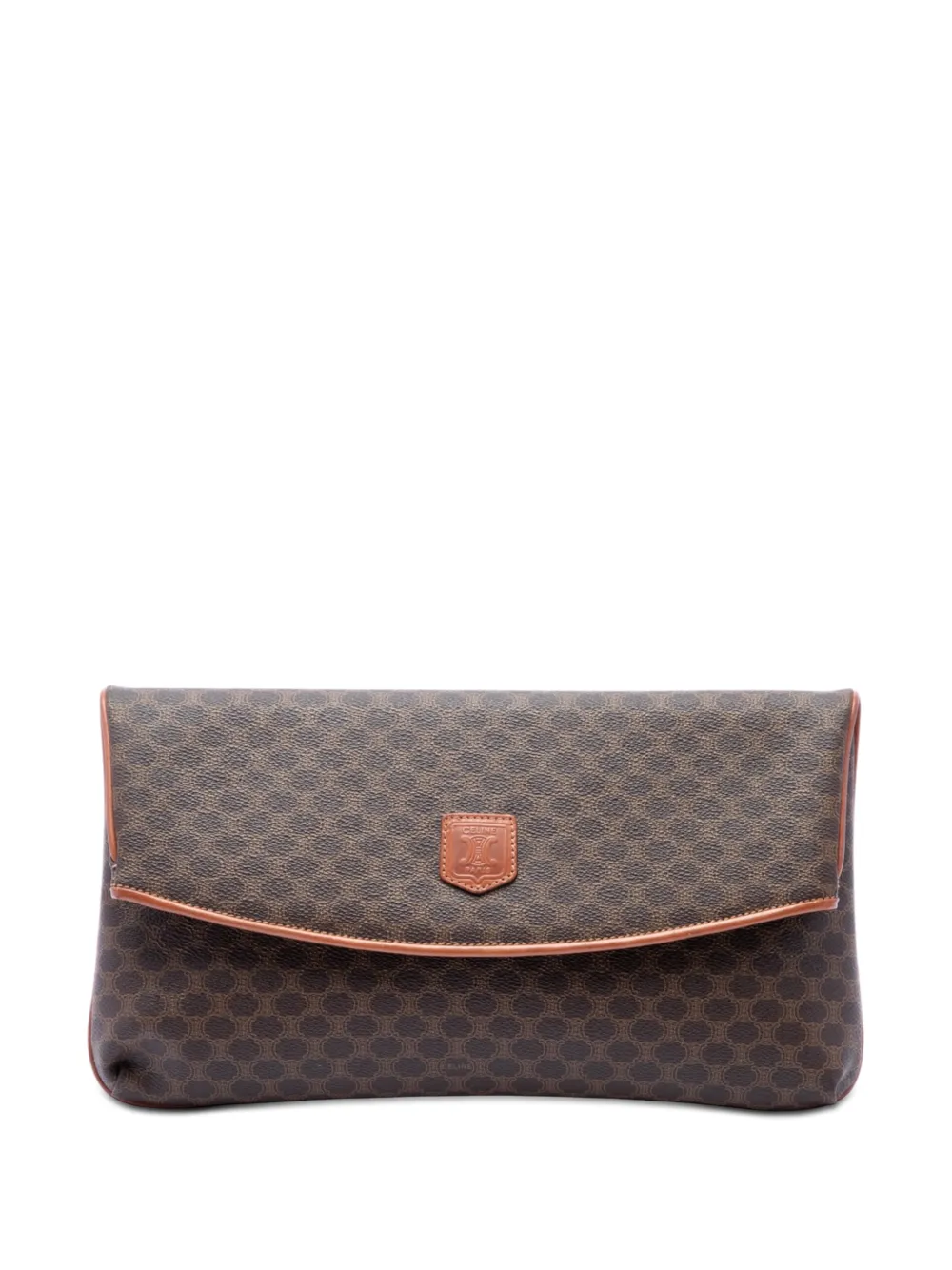 Celine Pre-Owned Clutch Macadam in tela cerata 2006 - Marrone